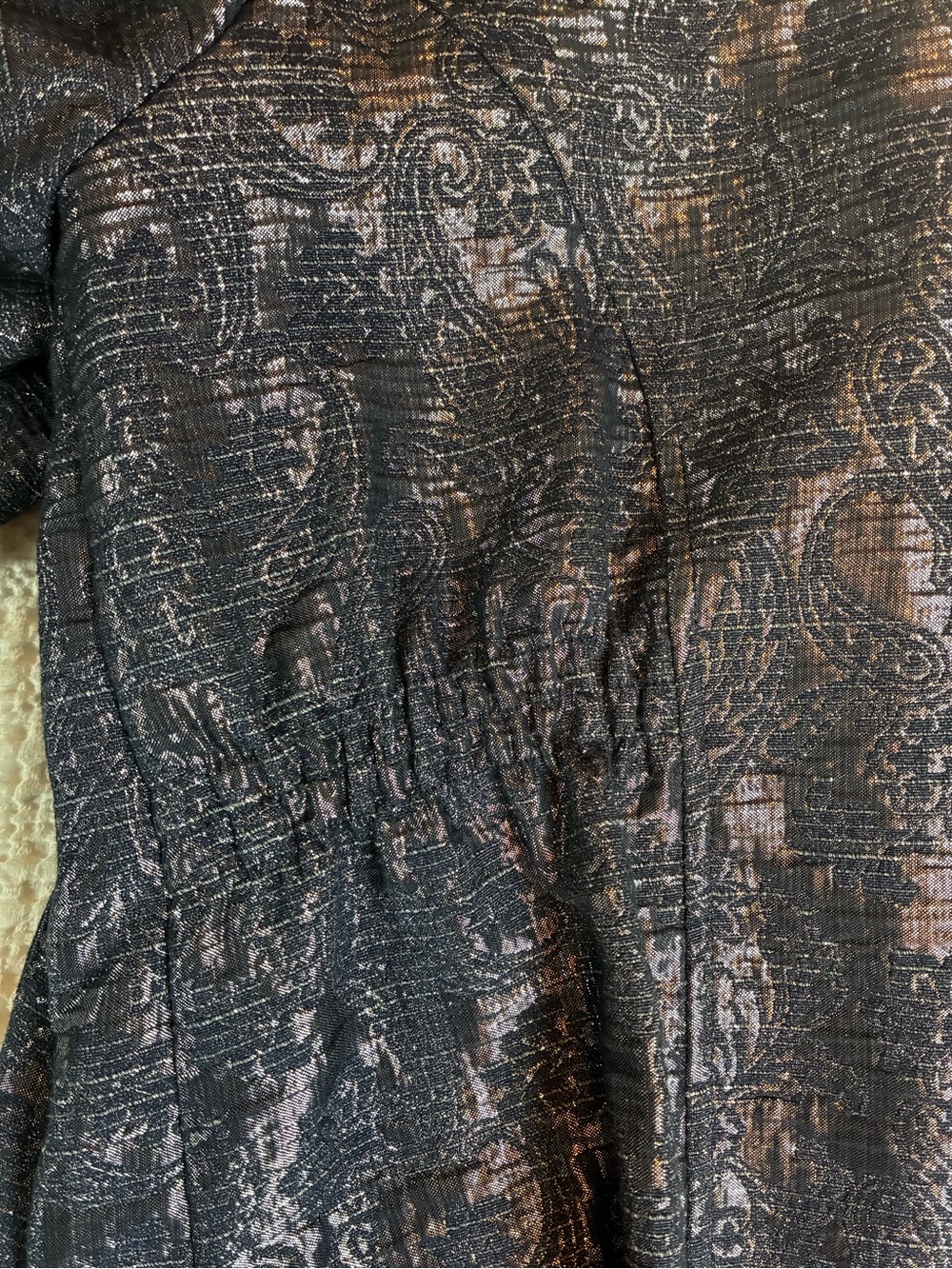 Alfred Dunner, Metallic Silver Gray Evening Jacket, Size 16P Petite - Picture 4 of 9